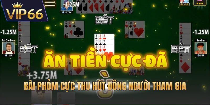 Bài Phỏm thu hút đông người tham gia