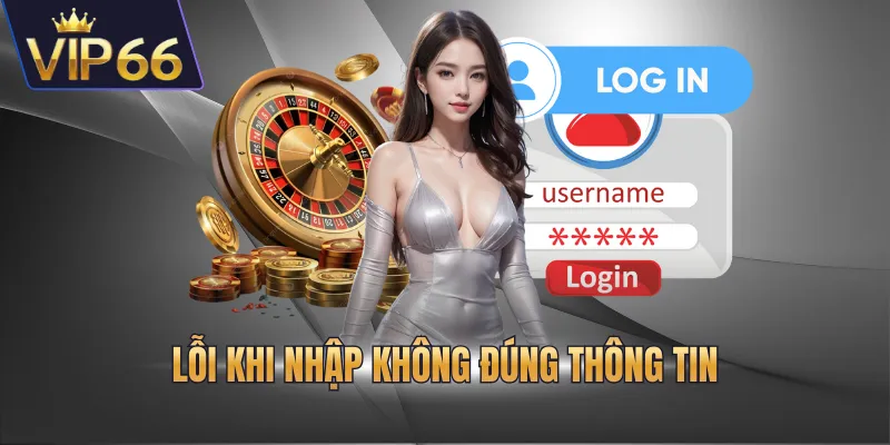 Lỗi khi nhập không đúng thông tin